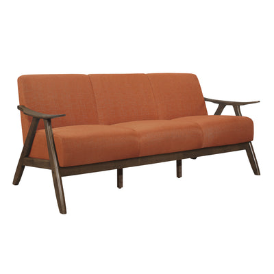 Lexicon Damala Collection Retro Inspired 3 Seat Sofa Couch, Orange (Used)