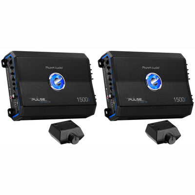 Planet Audio Pulse 1500W Monoblock Class AB Amplifier w/ Remote (2 Pack)