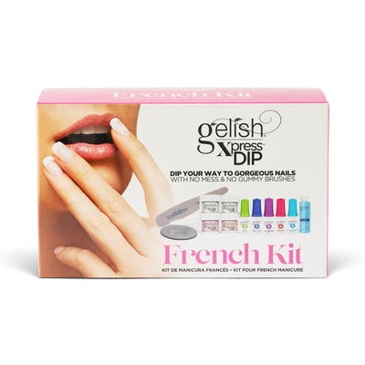 Gelish Xpress Soak Off Acrylic French Tip Nail Dip Powder Color Set with Buffer