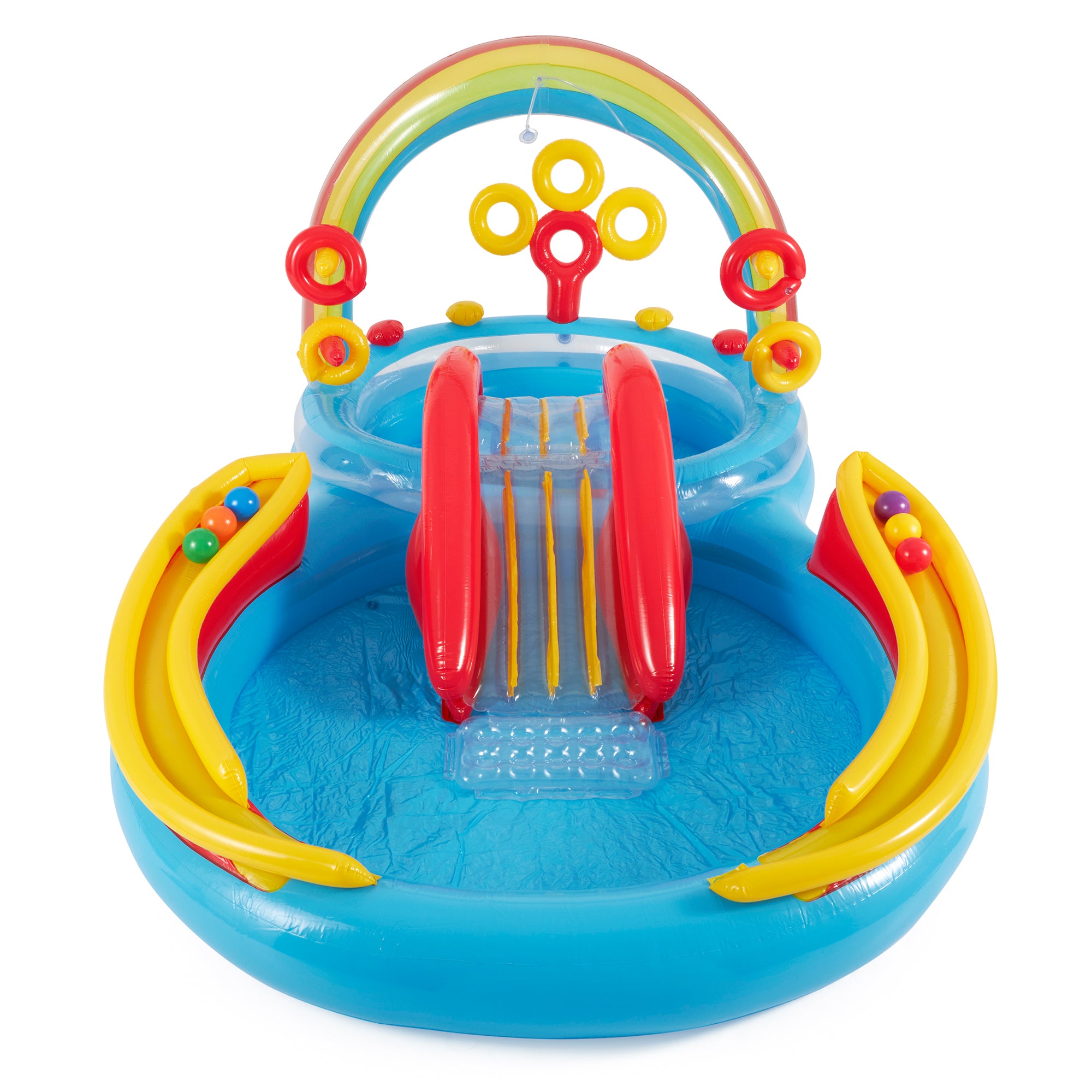 Intex 8ft x 6.25ft x 43in Dinosaur Play Pool & Inflatable Rainbow Play Pool - VMInnovations
