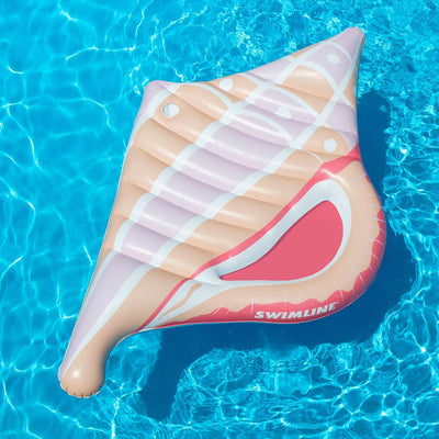 Swimline Inflatable Conch Floating Lounger Raft Mat for Swimming Pool (2 Pack)