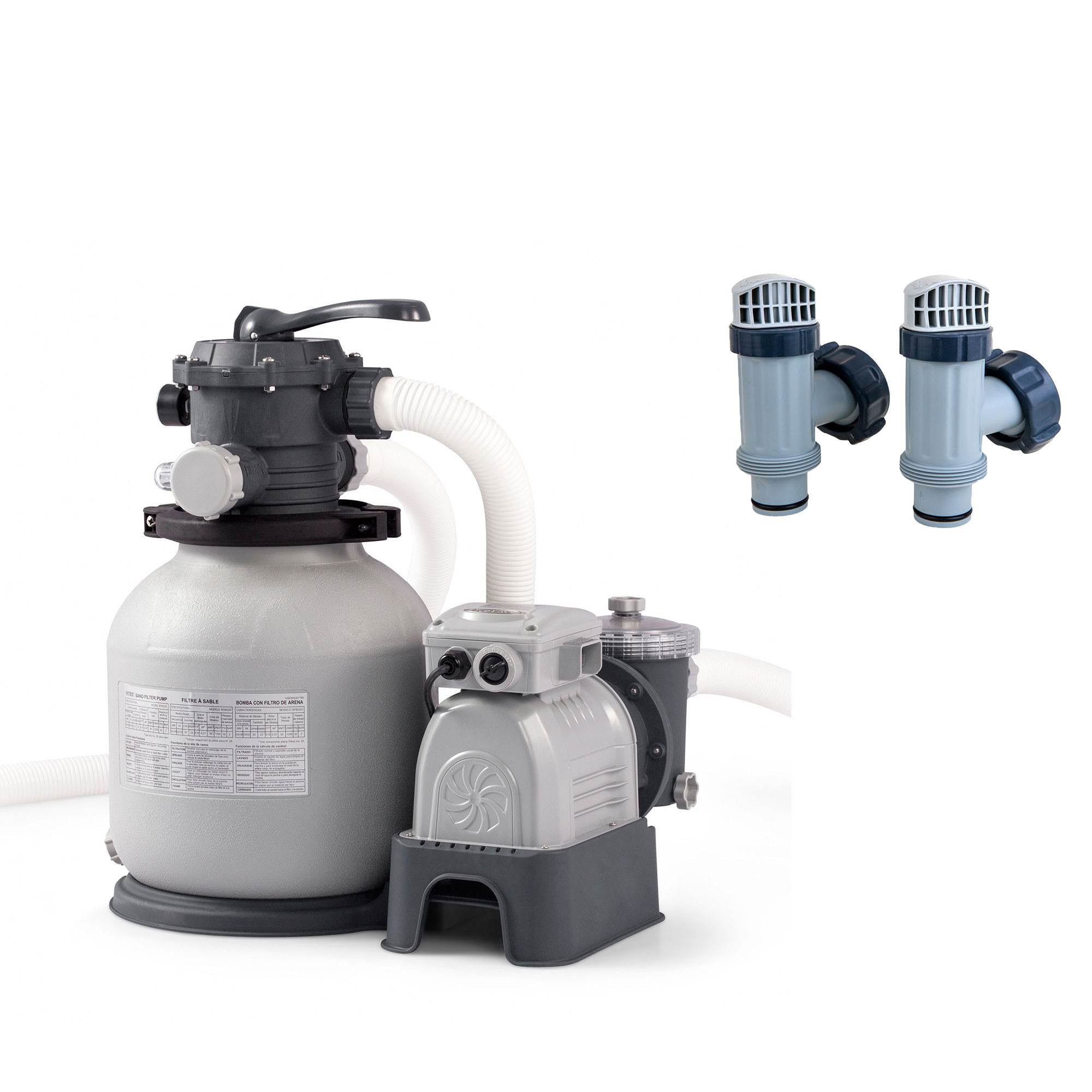 Intex Above Ground Plunger Valves w/ Gaskets & Nuts (2 Pack) & Sand Filter Pump