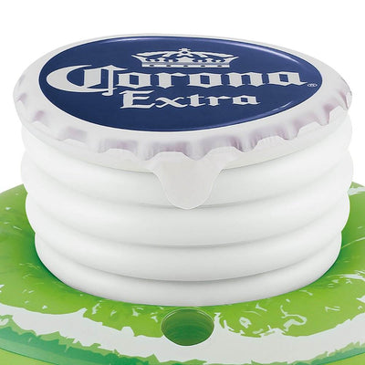 Corona 30" Inflatable Bottle Cap and Lime Floating Cooler w/Cup Holders (2 Pack)