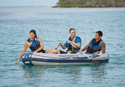Intex Mariner 3-Person Inflatable River/Lake Dinghy Boat & Oars Set (2 Pack)