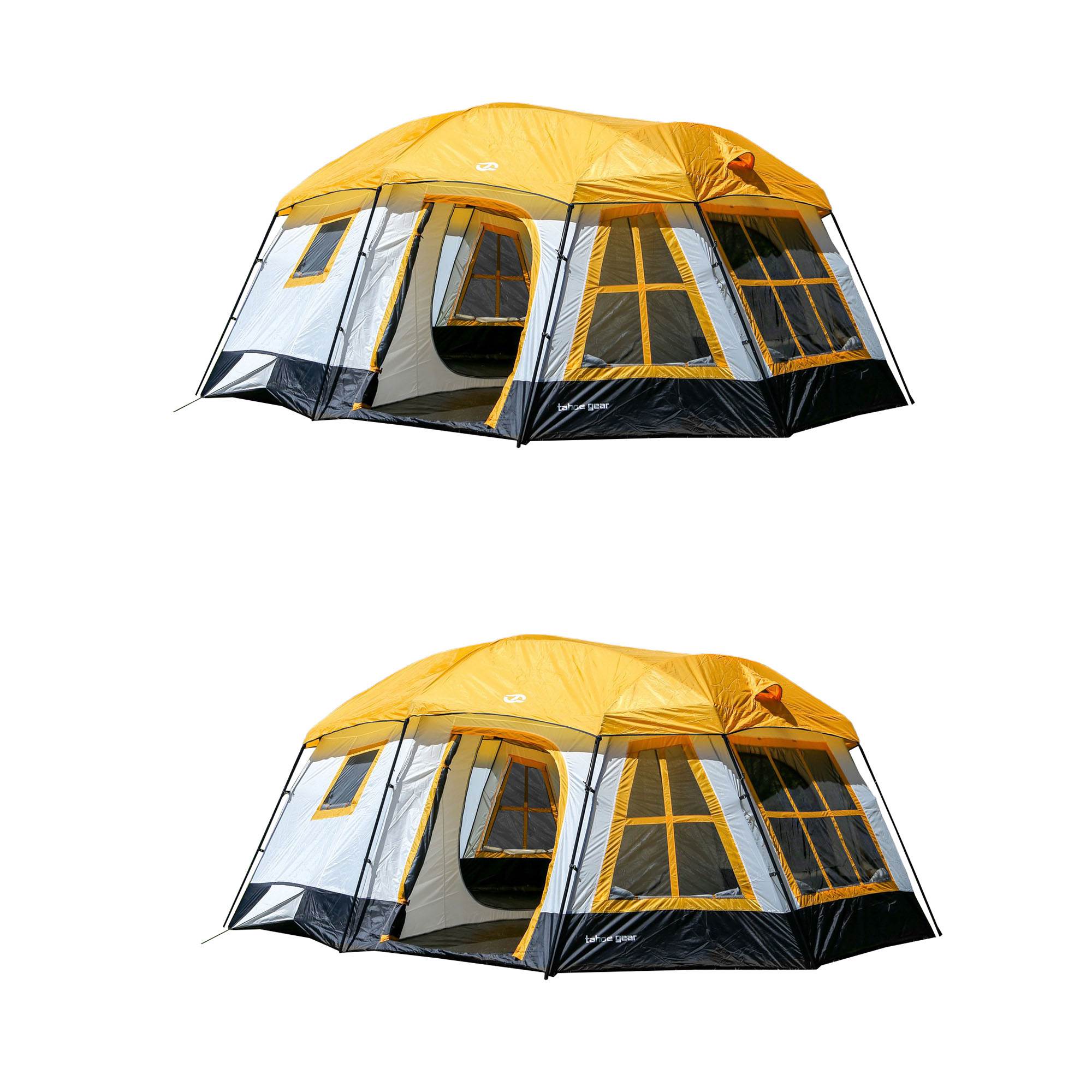 Tahoe Gear Ozark 16-Person 3-Season Cabin Tent, Orange | TGT-OZARK-16-B (2 Pack)