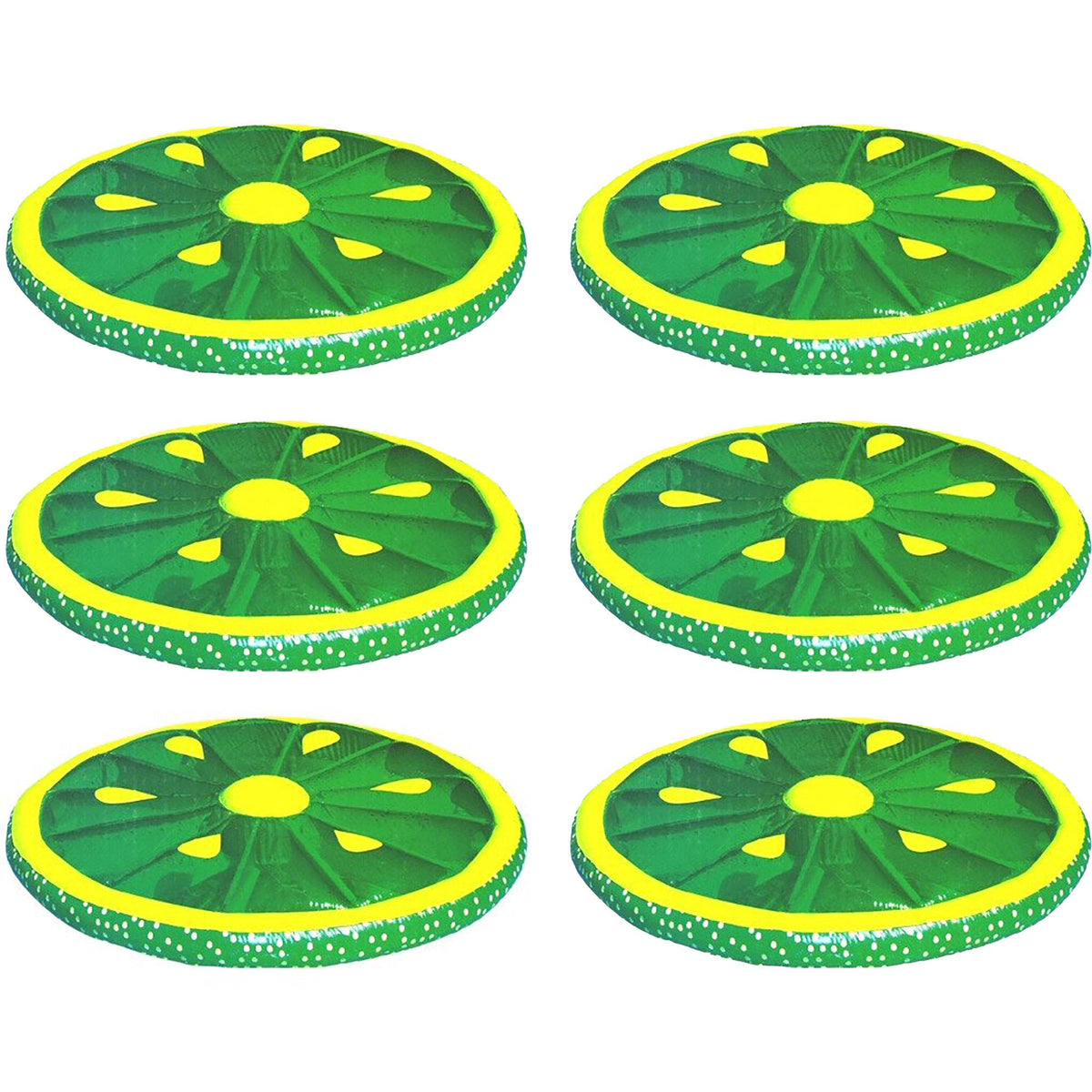 Swimline 60-Inch Inflatable Heavy-Duty Swimming Pool Lime Slice Float (6 Pack)