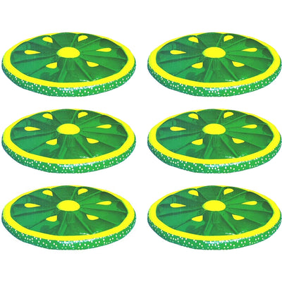 Swimline 60-Inch Inflatable Heavy-Duty Swimming Pool Lime Slice Float (6 Pack)