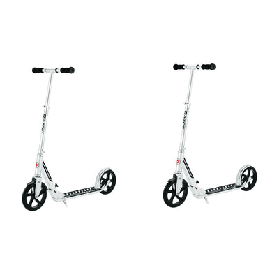 Razor A5 DLX Adjustable Folding Aluminum Portable Kick Scooter w/ Stand (2-Pack)
