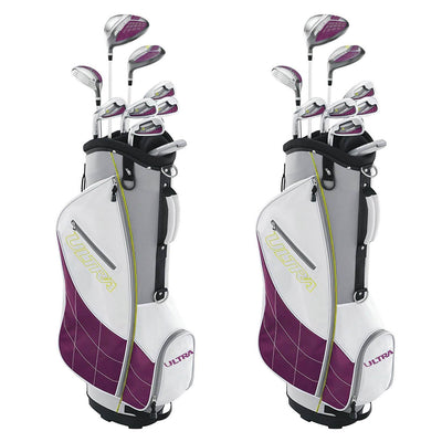 Wilson Ultra Womens Left Handed Super Long Golf Club Set with Cart Bag (2 Pack) - VMInnovations