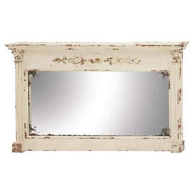 Deco 79 Farmhouse Rustic 59 x 36 Inch Wall Mirror Home Decor, Cream (2 Pack)