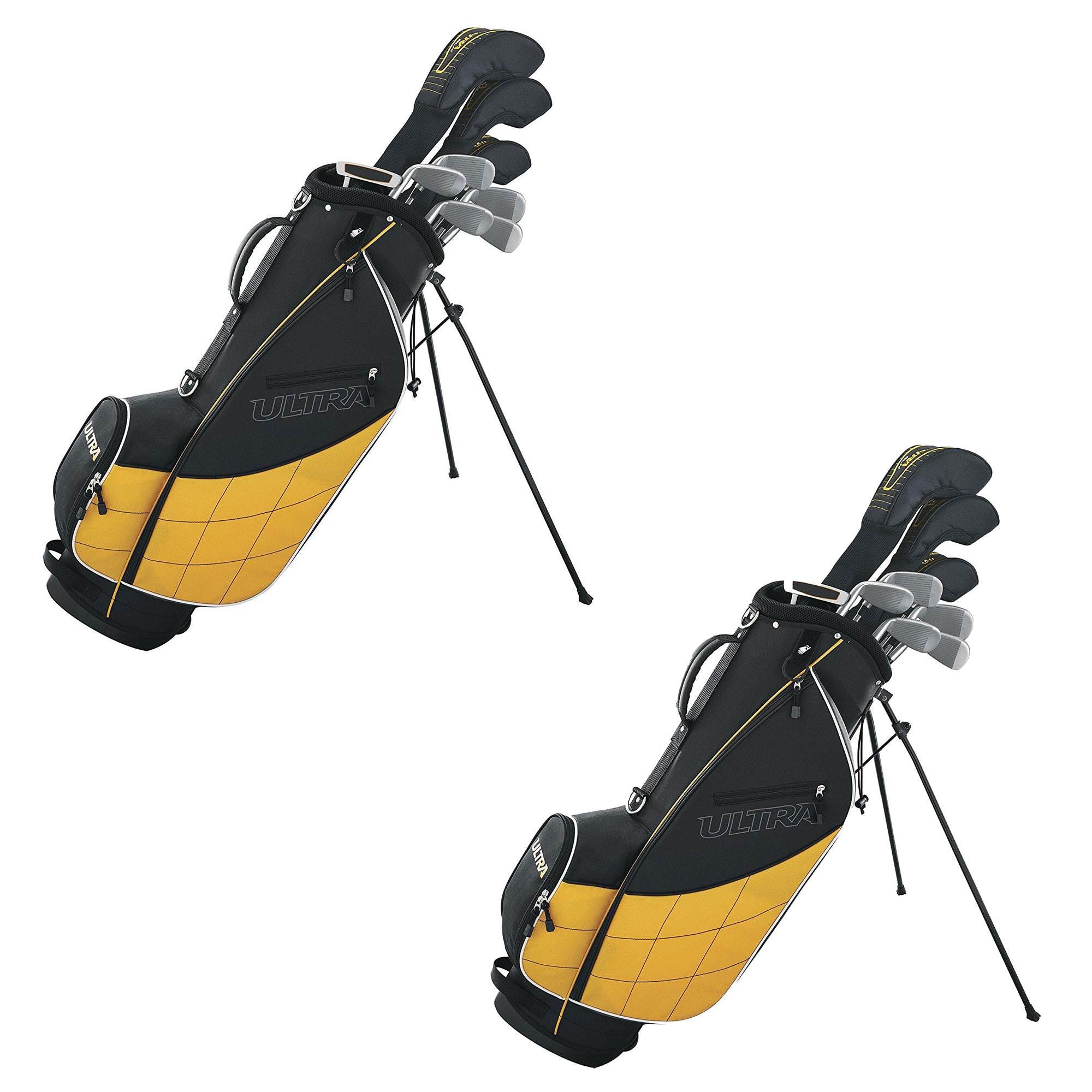 Wilson Ultra Men's 13 Piece Right Handed Golf Club Set & Stand, Yellow (2 Pack)