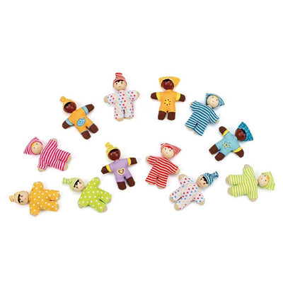 Hape Kids Happy Babies Toddler Pocket Pretend Play Fabric Doll Toy Set of 24