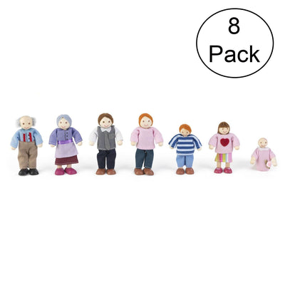 KidKraft Doll Family Complete Kid Fun Pretend Play Set for Dollhouses (8 Pack)