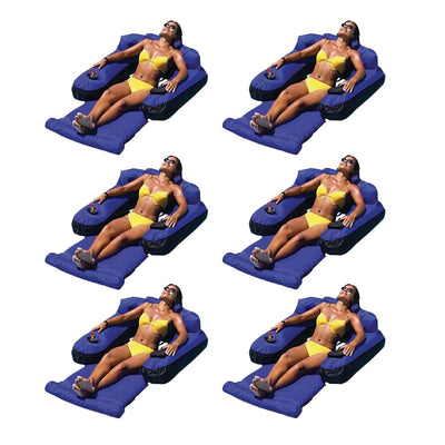 Swimline Swimming Pool Fabric Inflatable Ultimate Float Lounger Chair (6 Pack) - VMInnovations