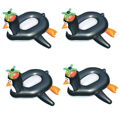 Swimline Swimming Pool Giant Rideable Happy Penguin Inflatable Float (4 Pack)
