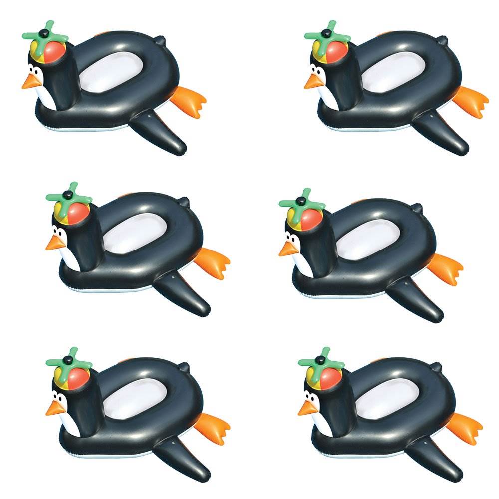 Swimline Swimming Pool Giant Rideable Happy Penguin Inflatable Float (6 Pack)