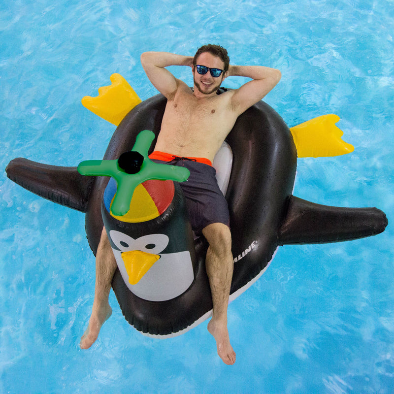 Swimline Swimming Pool Giant Rideable Happy Penguin Inflatable Float (6 Pack)
