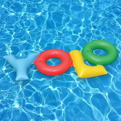 Swimline Inflatable YOLO! Swimming Pool Backyard Fun Raft Float Tube (6 Pack)