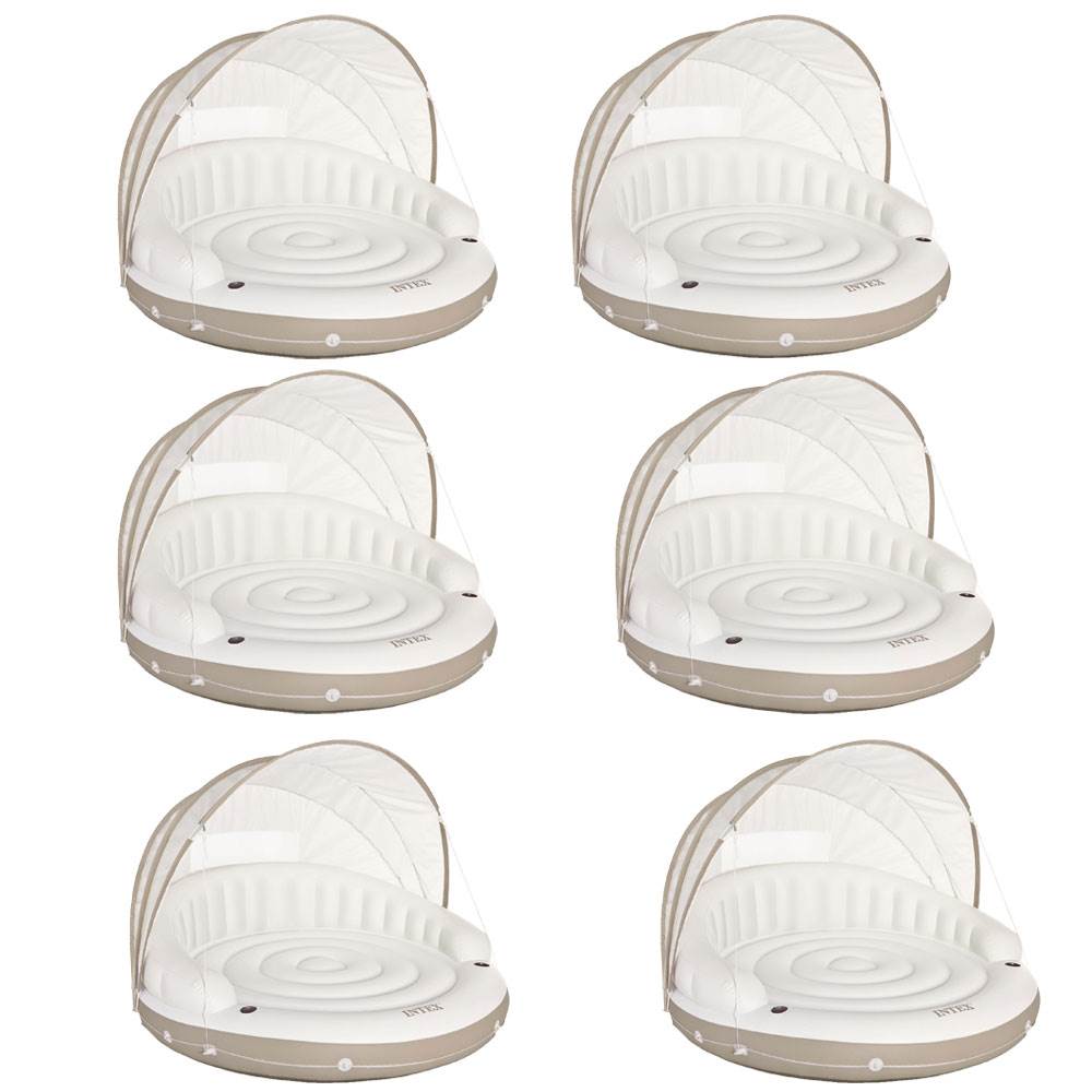 Intex 78 x 59 Inflatable Pool Canopy Island  Water Lounger w/ Sun Shade (6 Pack)