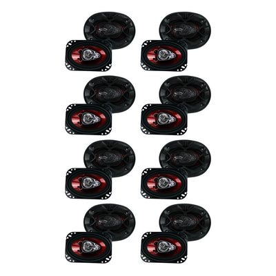 BOSS 4"x 6" 250W 3-Way Car Audio Coaxial Speakers Red 4 Ohm (16 pack)