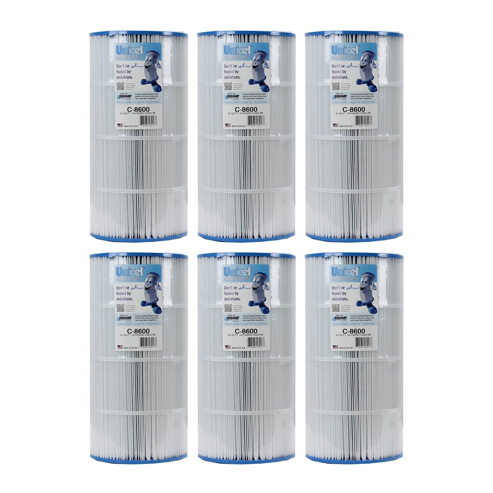 Unicel C-8600 Replacement 75 Sq Ft Pool Spa Filter Cartridge, 153 Pleats, 6 Pack