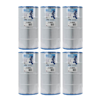 Unicel C-8600 Replacement 75 Sq Ft Pool Spa Filter Cartridge, 153 Pleats, 6 Pack