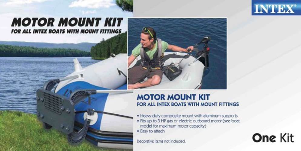 Intex Support Boat Motor Mount Kit for Inflatable Fishing Boat or Raft (3 Pack) - VMInnovations
