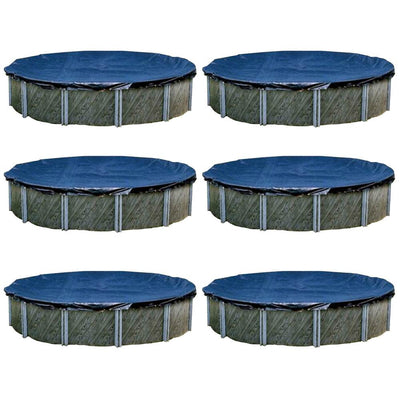 Swimline 15 Foot Round Above Ground Winter Swimming Pool Cover, Blue (6 Pack)
