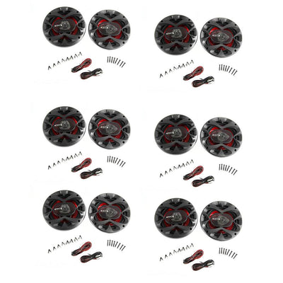 BOSS CH6520 CHAOS 6.5" 250W 2-Way Car Coaxial Audio Speakers Red (12 Pack)