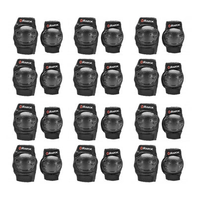 Razor Youth Multi-Sport (2) Elbow & (2) Knee Pad Safety Set - Black (6 Pack)