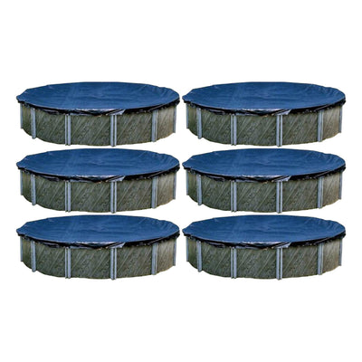 Swimline 33 Foot Heavy Duty Round Above Ground Winter Pool Cover, Blue (6 Pack)