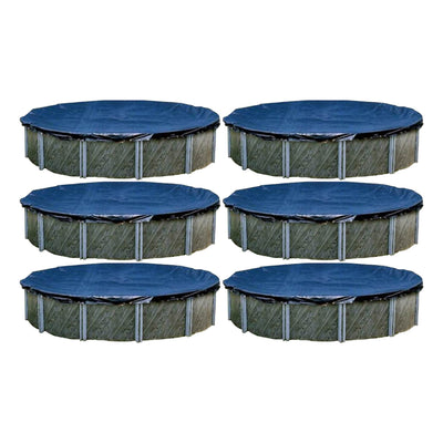 Swimline 33 Foot Heavy Duty Round Above Ground Winter Pool Cover, Blue (6 Pack)