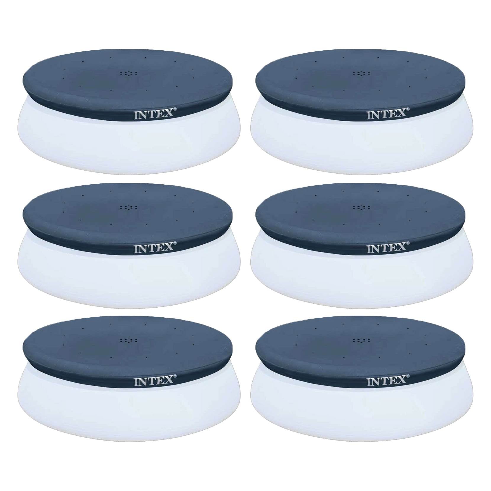 Intex 10 Foot Above Ground Swimming Pool Debris Vinyl Round Cover Tarp  (6 Pack)