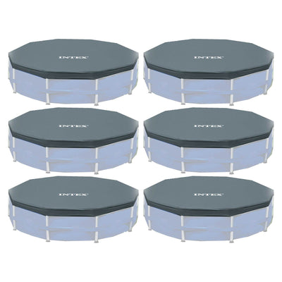 Intex 12 Foot Round Frame Easy Above Ground Swimming Pool Debris Cover (6 Pack)