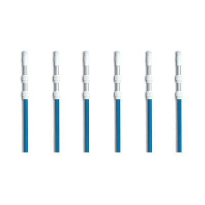 Swimming Pool 7' - 21' ft Telescopic 3 Piece Telescoping Vacuum Pole (6 Pack)