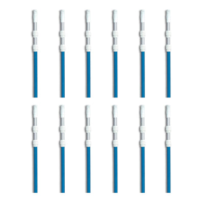 Swimming Pool 7' - 21' ft Telescopic 3 Piece Telescoping Vacuum Pole (12 Pack)