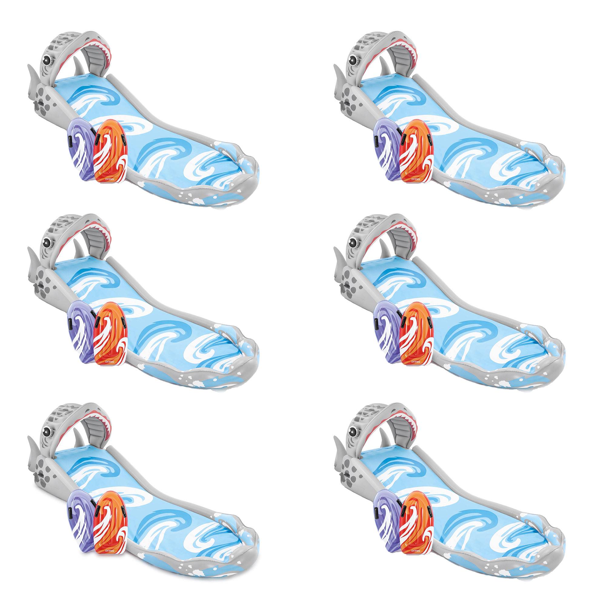 Intex Surf 'N Slide Inflatable Kids Backyard Water Slide w/ Surf Riders (6 Pack)