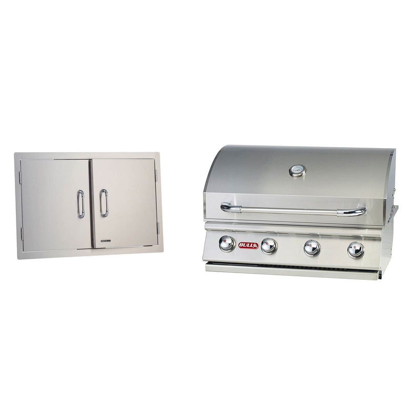 Bull Outdoor Products Stainless Steel Double Access Doors & Outlaw Grill Head