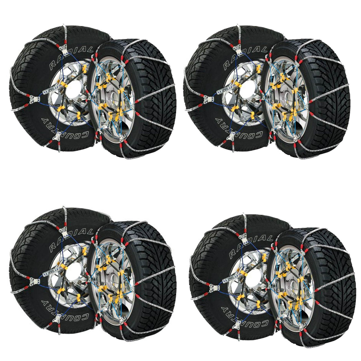 Security Chain SZ429 Super Z6 Car Truck Snow Radial Cable Tire Chain, 8 Pack