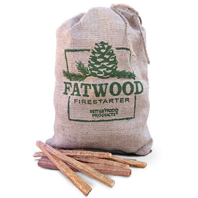 Betterwood Products Fatwood Firestarter 10 Pound Burlap Bag (4 Pack) - VMInnovations