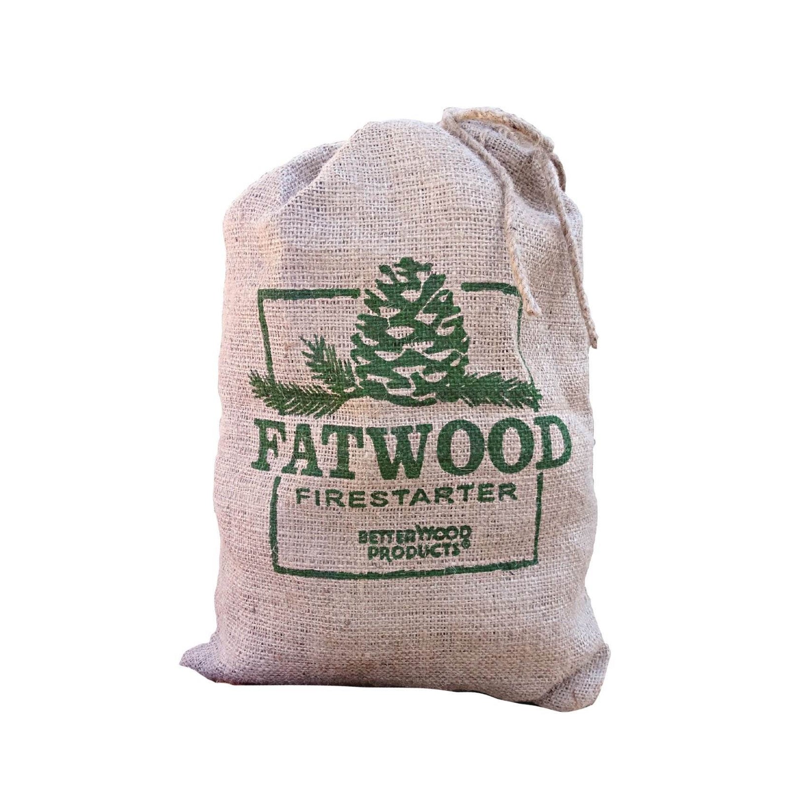 Betterwood Products Fatwood Firestarter 10 Pound Burlap Bag (2 Pack) - VMInnovations