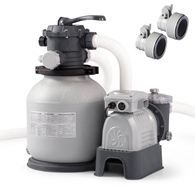 Intex Replacement Hose Adapter B (Pair) & Sand Filter Above Ground Pool Pump
