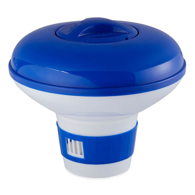 Intex 8' Round Cover for Above Ground Pools with 7" Floating Chlorine Dispenser - VMInnovations