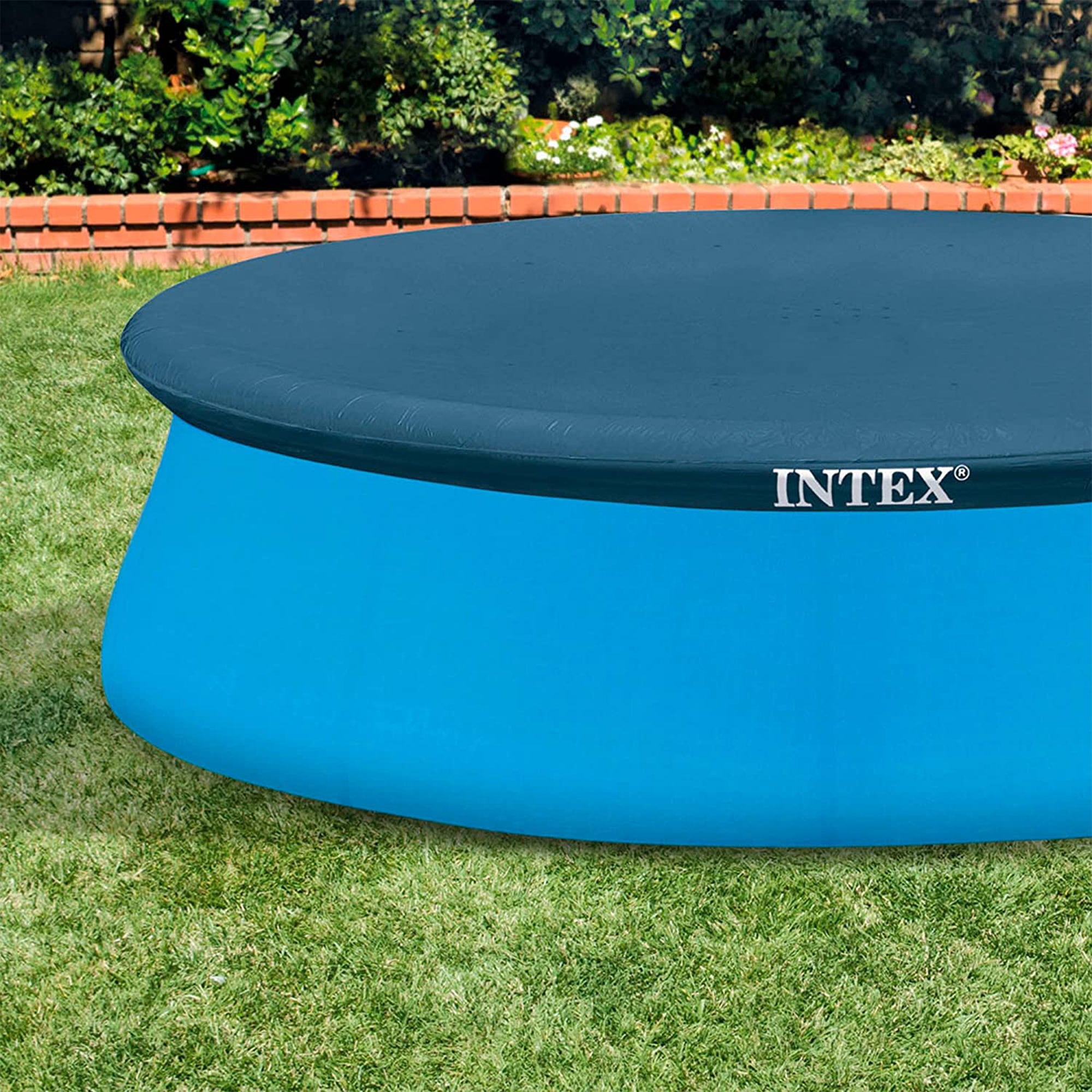 Intex 8' Round Cover for Above Ground Pools with 7" Floating Chlorine Dispenser - VMInnovations