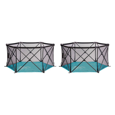Summer Infant Lightweight Pop n Play Portable Play Yard, Turquoise (2 Pack)