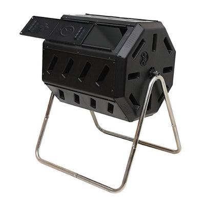 FCMP Outdoor 37 Gallon Elevated Dual Chamber Tumbling Garden Compost Bin(2 Pack) - VMInnovations