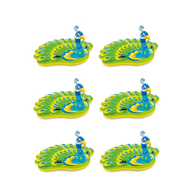 Intex Giant Inflatable Peacock Island Ride On Swimming Pool Float Raft (6 Pack)