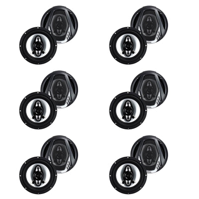 BOSS NX654 6.5" 400W 4-Way Car Audio Coaxial Speakers Stereo 4 Ohm (12 Pack)