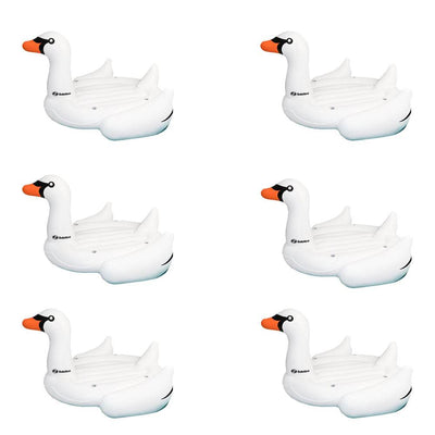 Swimline Giant 105" Inflatable Mega Swan Ride-On Swimming Pool Float (6 Pack)