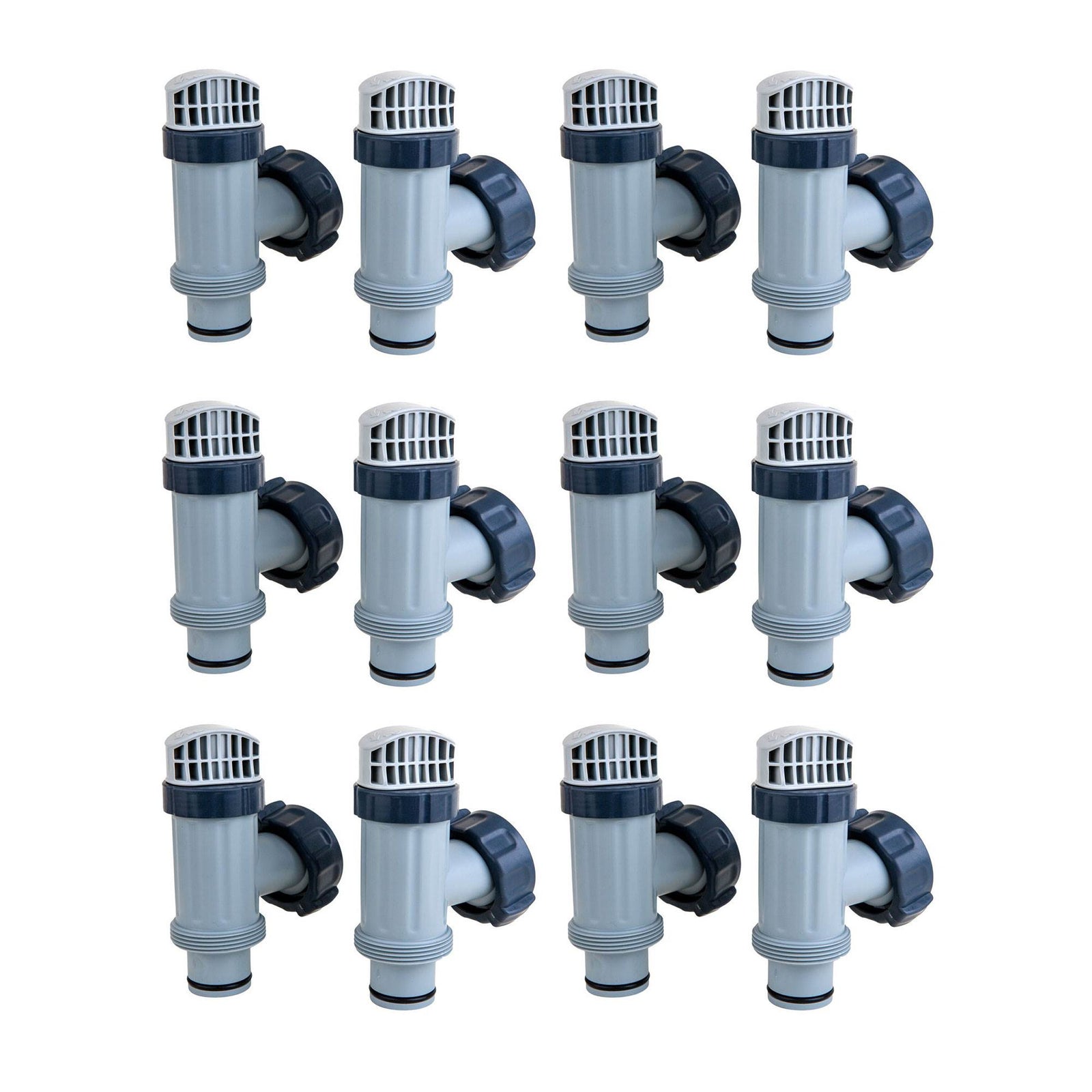 Intex Above Ground Plunger Valves with Gaskets & Nuts Replacement Part (12 Pack) - VMInnovations